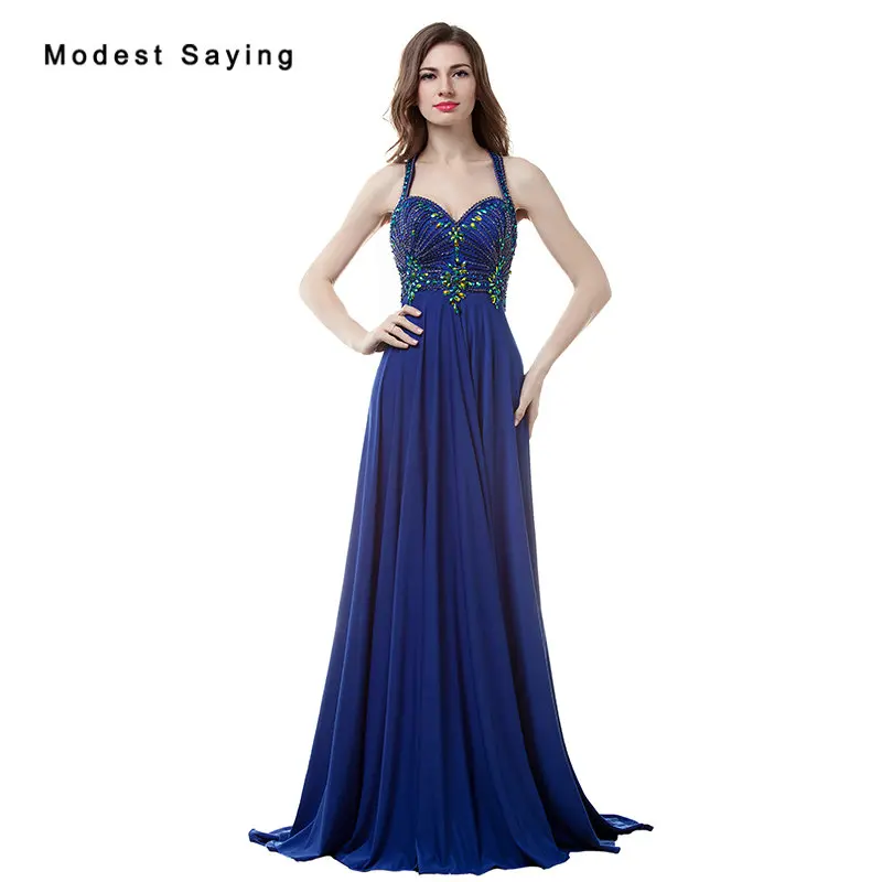 

Роскошные Синие трапециевидные вечерние платья 2017 с бисером сексуальные длинные женские вечерние платья для выпускного вечера