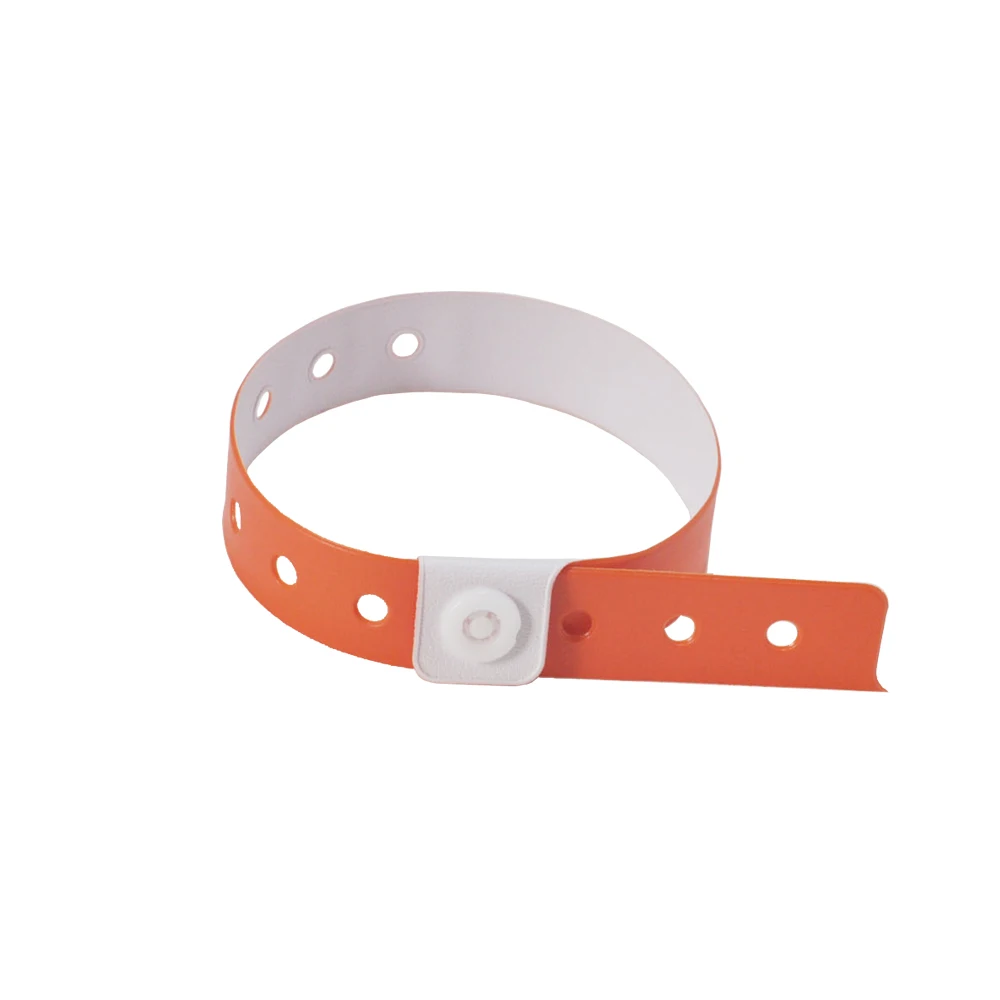 

Orange Plastic Wristbands - 100 Count More Sturdy Wristbands For Parties Events Identity Tag 16mm x 250mm