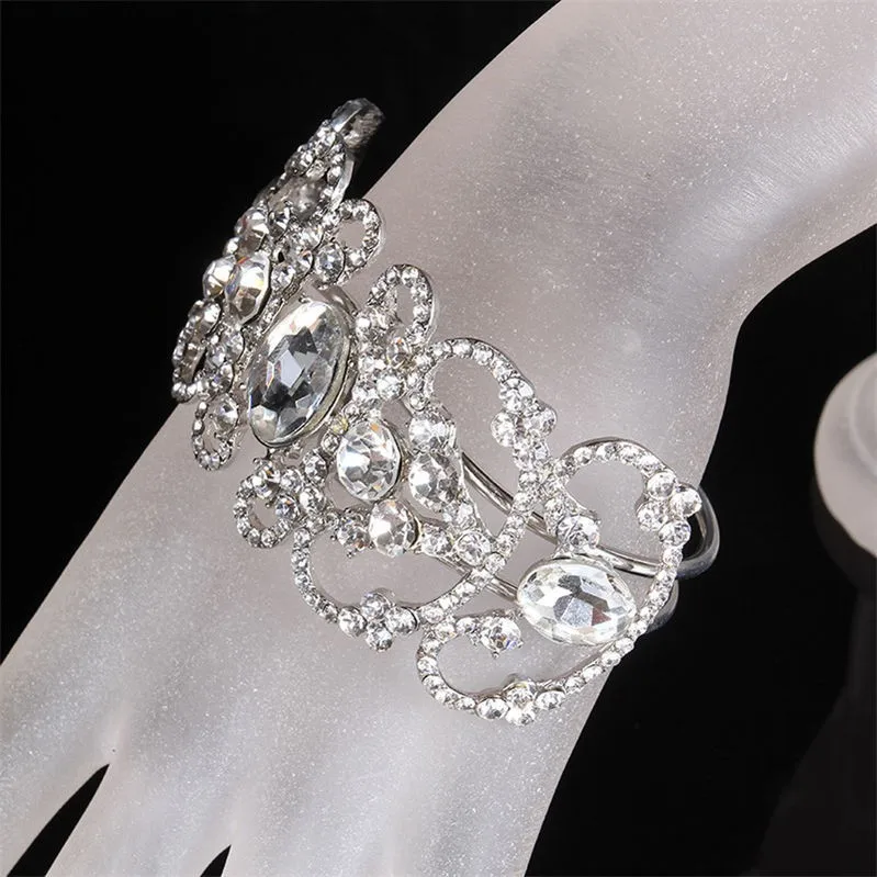 SLBRIDAL прозрачный браслет для невесты браслет горный хрусталь кристалл жемчуг стрейч браслет свадебные аксессуары для вашей свадьбы