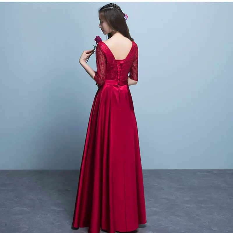 FADISTEE New arrival Vestido De Festa Long Evening Dress Bride Party Prom Dresses sequins lace A-line sexy simple half sleeves | Свадьбы и