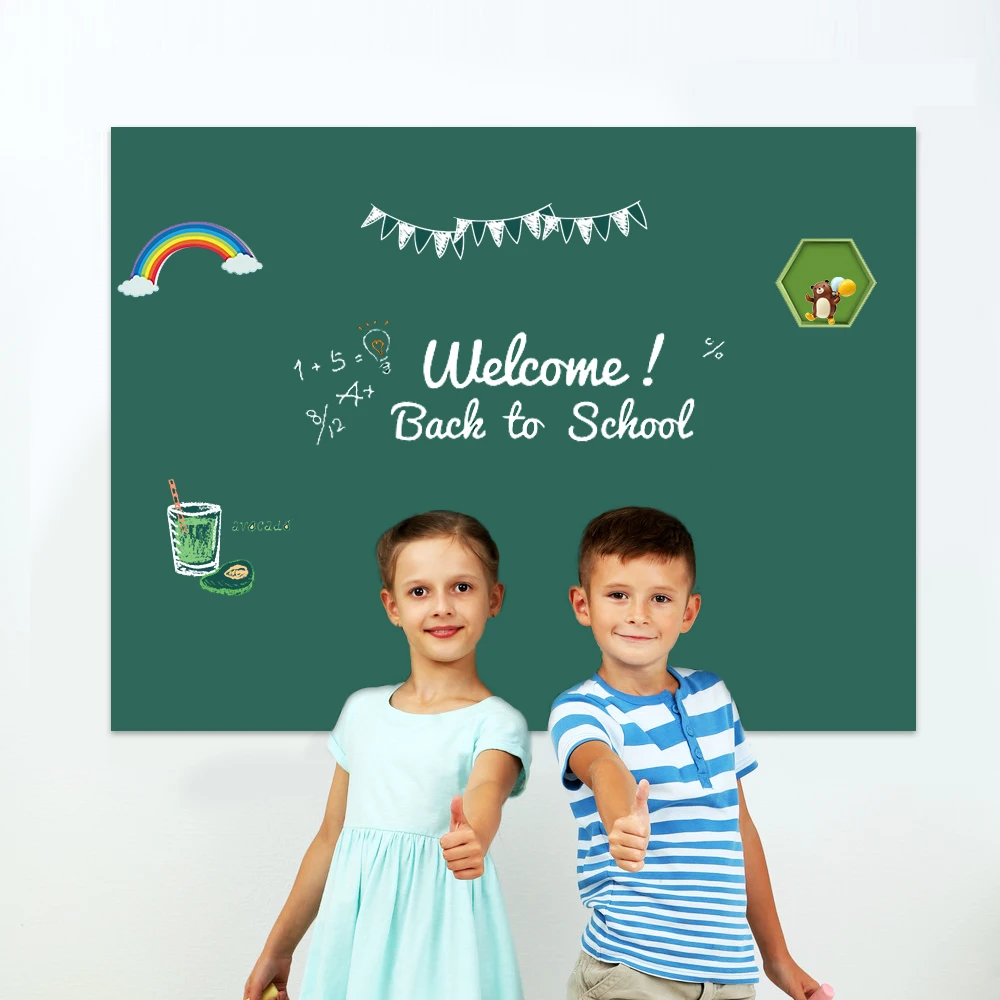 School Learning Chalk Blackboard Wall Sticker Removable Vinyl Drawing Message Green Board for Kids Rooms Decoration 60x40cm | Канцтовары