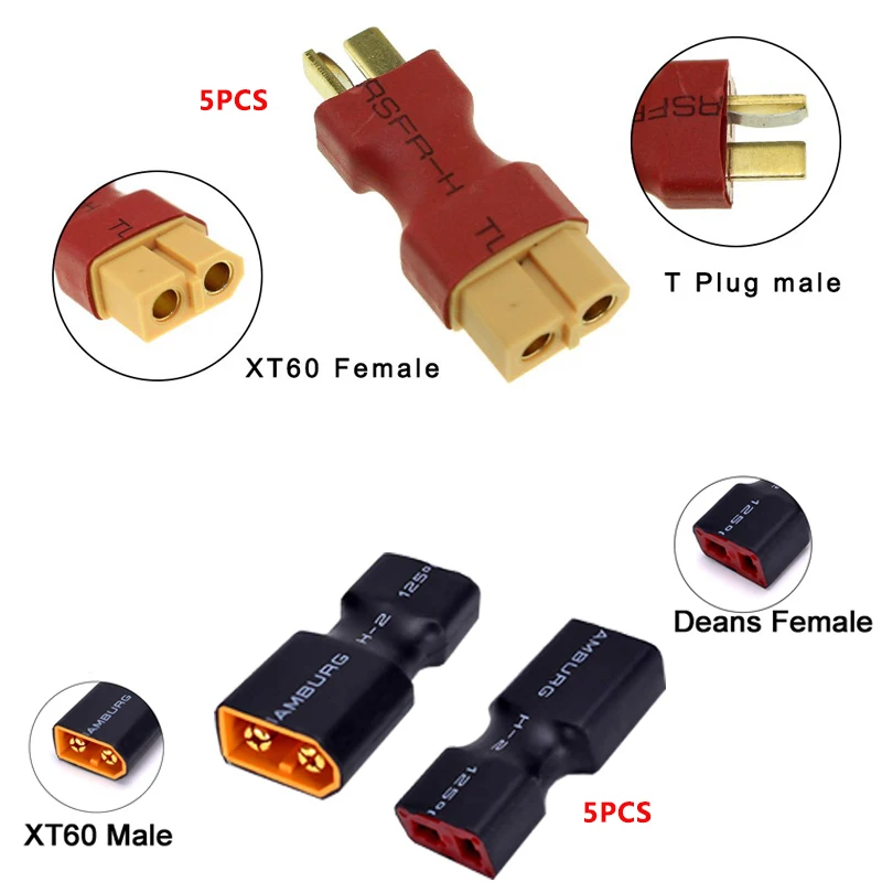 Переходник XT60 Female To T Dean 5 шт.|Детали и аксессуары| |