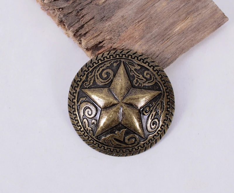 5x34 мм латунный Западный Техас звезда цветок Ranger кожевенное ремесло кошелек