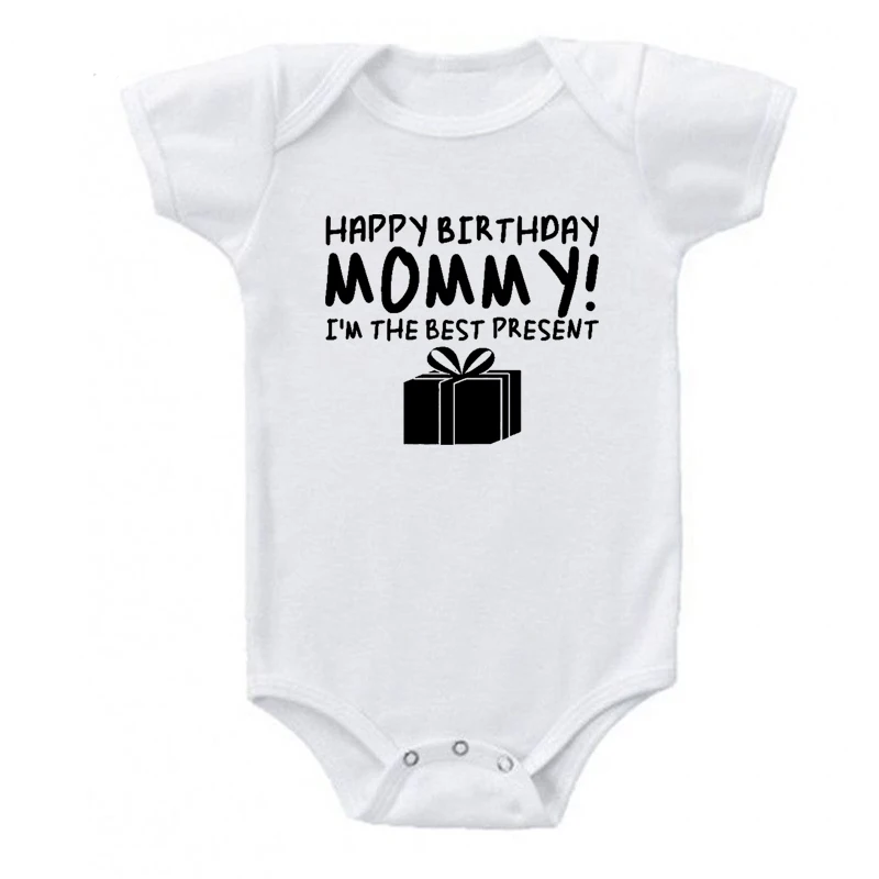 Shirerty с днем рождения Mommy новорожденных комбинезон для младенцев мальчиков