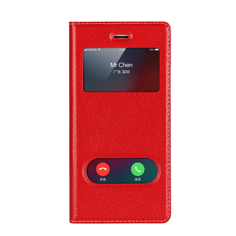 Red Чехол из натуральной кожи для iPhone 7 X, магнитный чехол Чехол для iPhone 5 5S SE 6, 6 s, 7, 8 plus, x, флип-чехол, кожаный чехол, чехол для телефона s - Цвет: Red