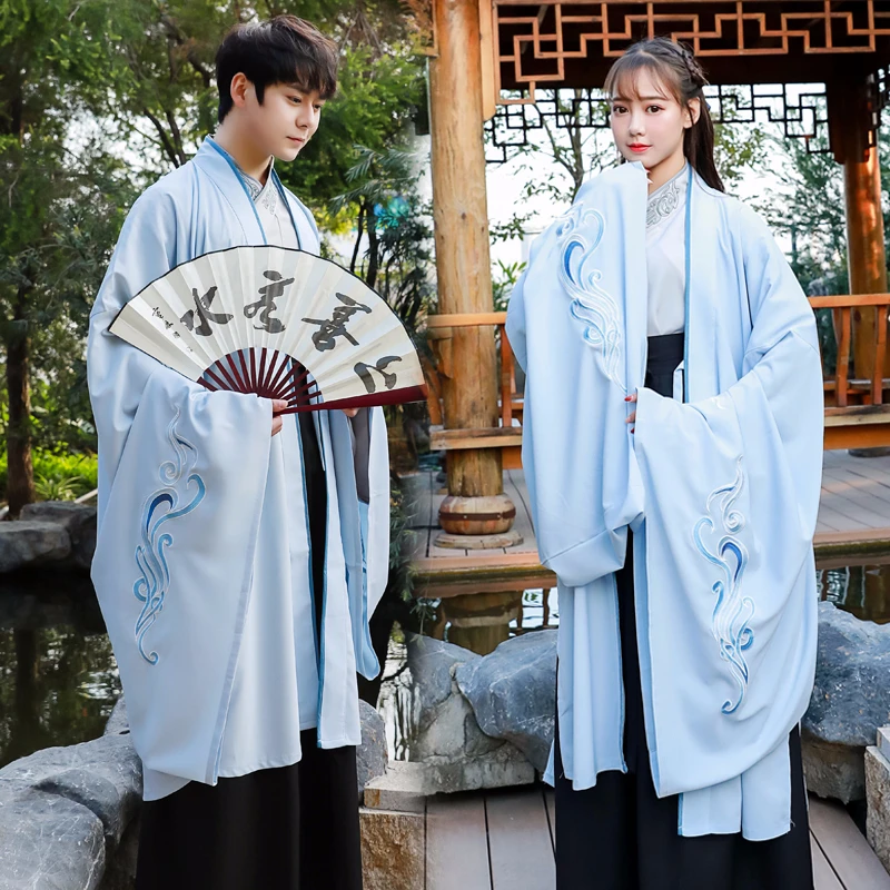 

Костюм династии Тан для взрослых Hanfu, Женский традиционный стиль, мужская народная одежда для выступлений, сценический наряд DNV11609