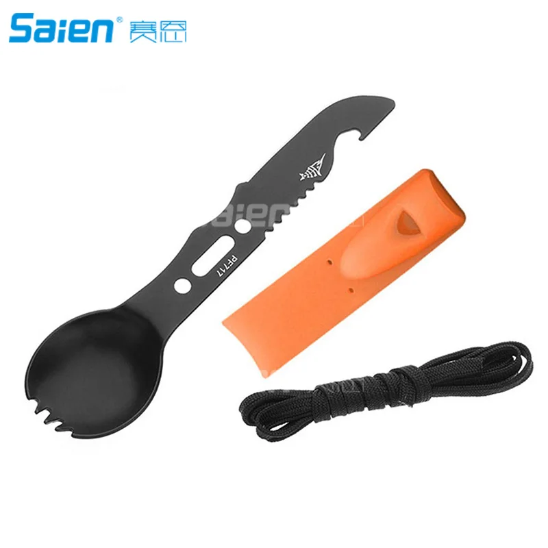 03 Многофункциональный Spork 8 в 1 Кемпинг столовые приборы, ложка, вилка, нож комбо с открывалкой для бутылок скалер рыба копье Мультитул для кемпинга - Цвет: 03