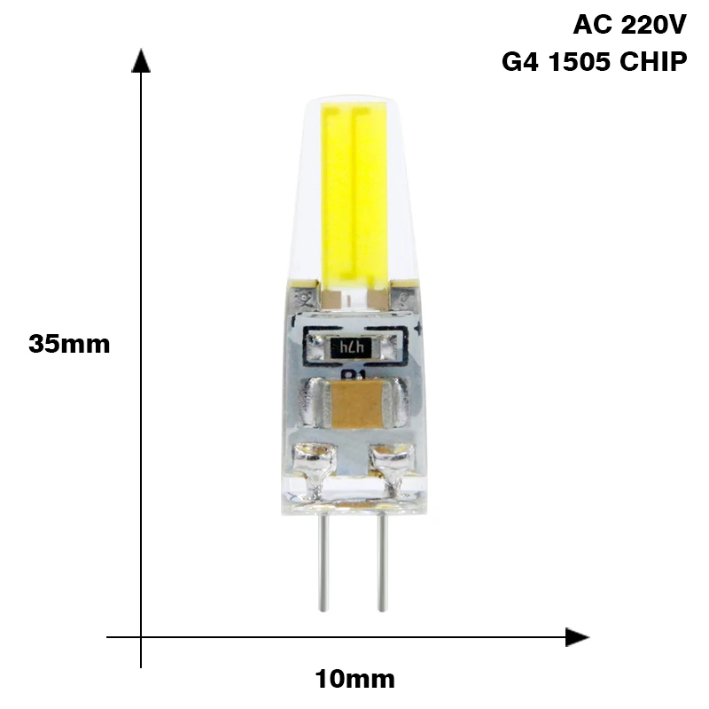 10 шт. светодиодный светильник G9 G4 12 В AC DC 220 В 3 Вт 6 Вт 9 Вт Bombillas lampada светодиодный светильник G4 AC 12 В COB светильник для замены точечного светильника - Испускаемый цвет: G4 COB 1505 220V