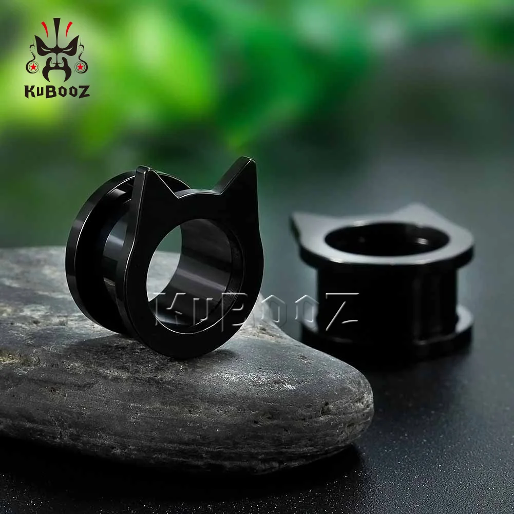 KUBOOZ ушные измерители серьги с винтовой застежкой пирсинг пробки тоннели носилки из нержавеющей стали модные ювелирные расширители тела шпильки для женщин и мужчин