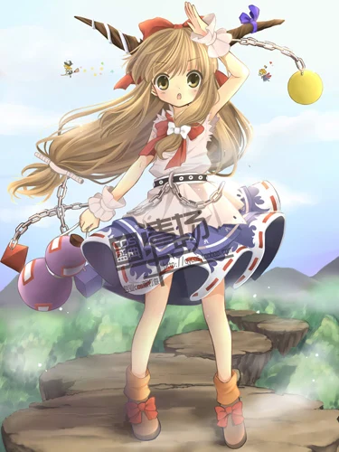 Костюм для косплея Touhou Project Ibuki Suika с аксессуаром волос 11 |