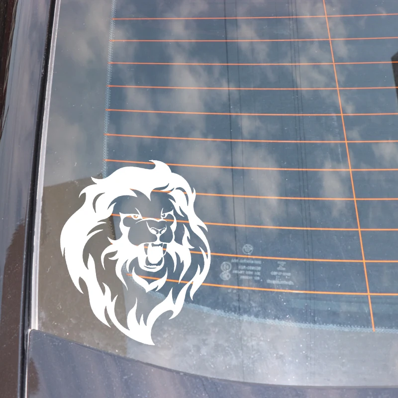 

YJZT 13.9CM*17.2CM Lion Anger Expression Car Sticker Accessories Vinyl Decal Bumper Decor Black/Silver C4-1060