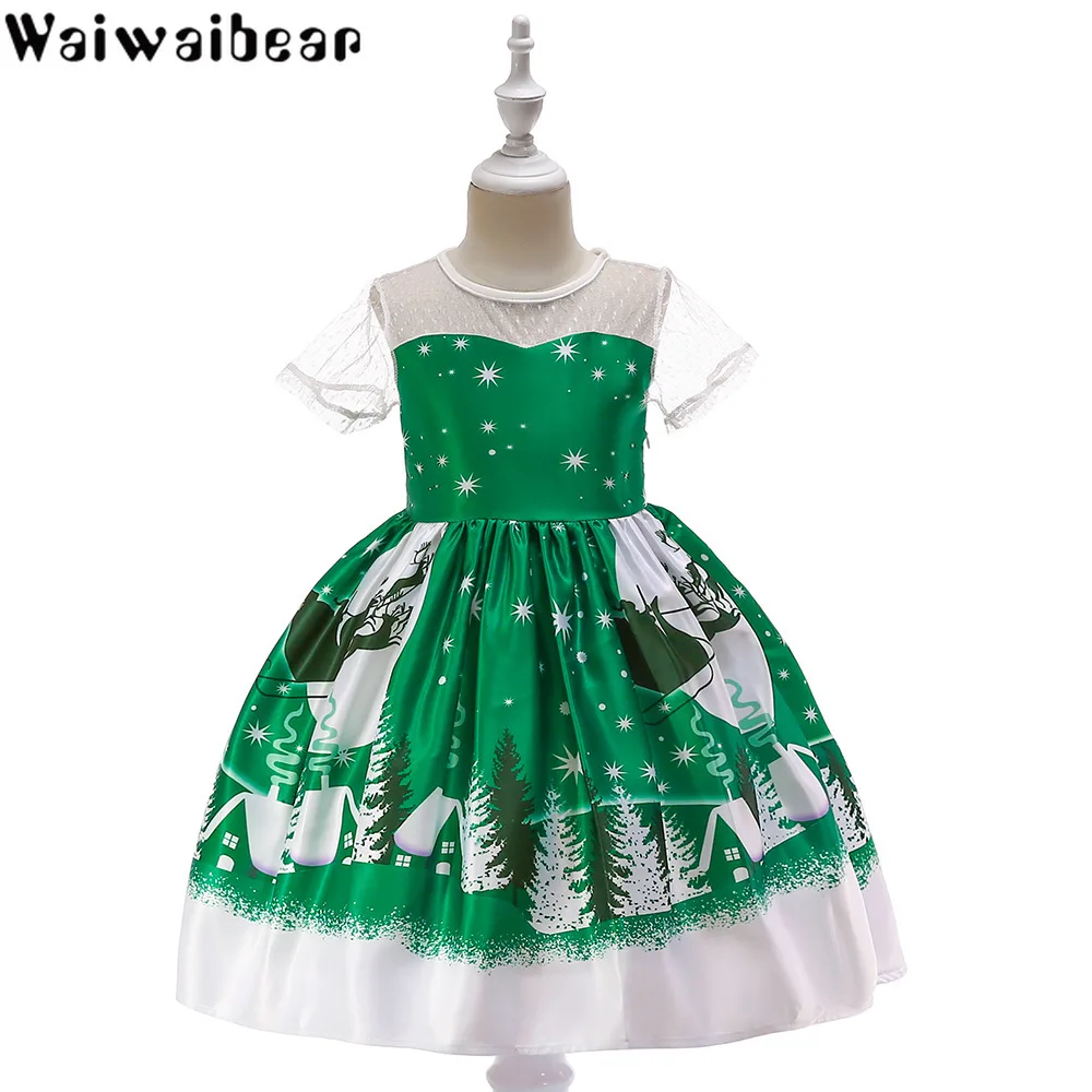 Baby Kids Dresses Christmas Dress Girls Short Sleeve Princess Ball Gown Clothes | Детская одежда и обувь