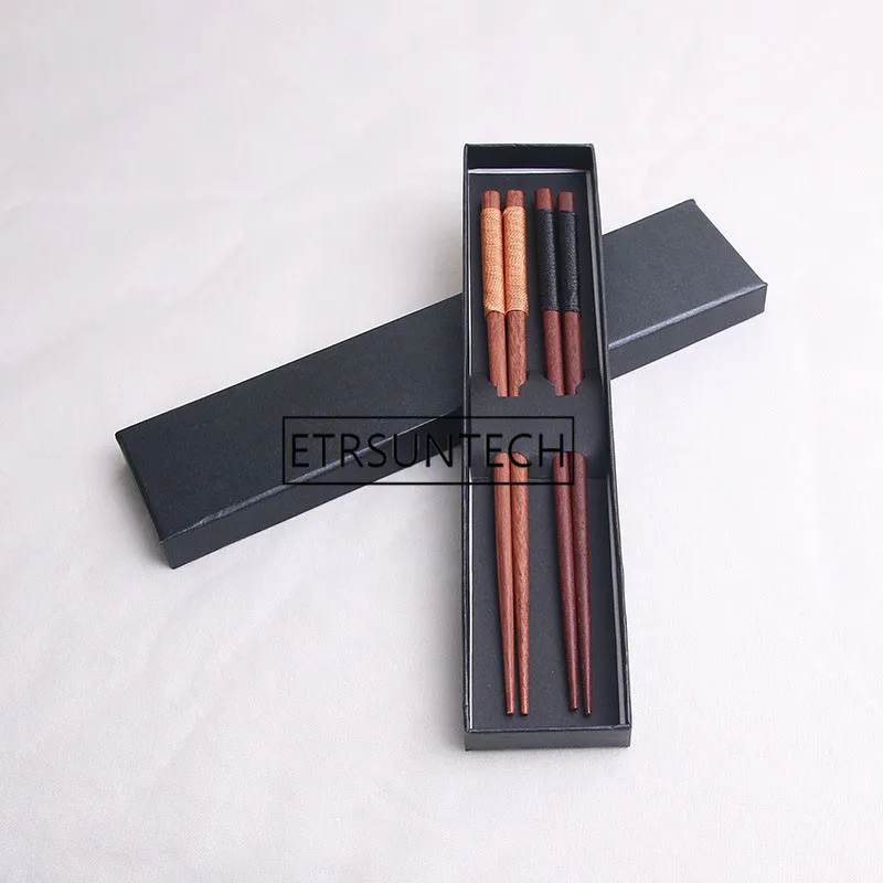 

100sets Wooden Chopsticks Natural With Thread Reusable Gift Eco Friendly Non Slip Chinese Style Holder