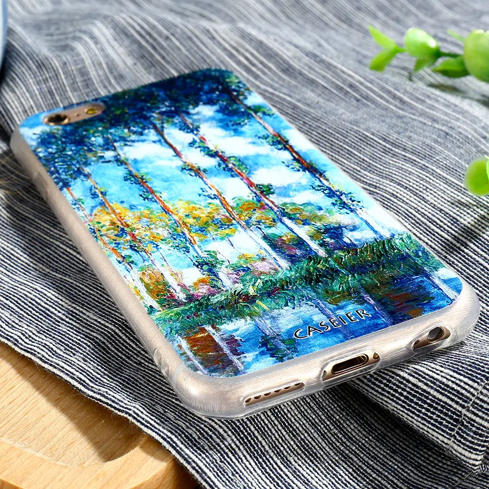 Арт набивным рисунком чехол для телефона картина Моне масляными красками мягкий