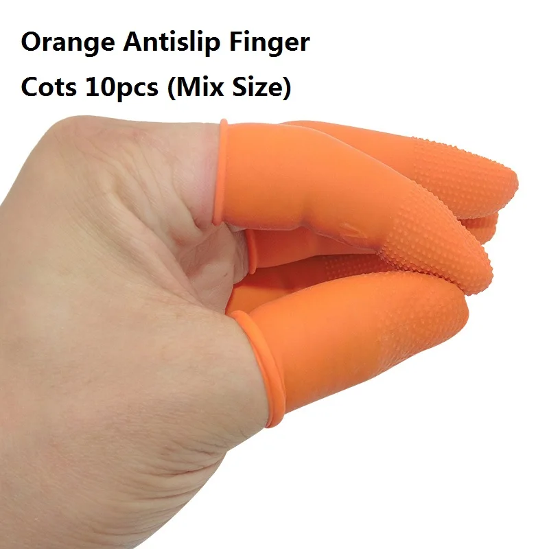 10 PCs-Orange 10/30/60 шт ABESO противоскользящая прочная с объёмным рисунком из мультиков латекс Oranger белый микс Размеры напальчники подсчета электронных напальчники - Цвет: 10 PCs-Orange