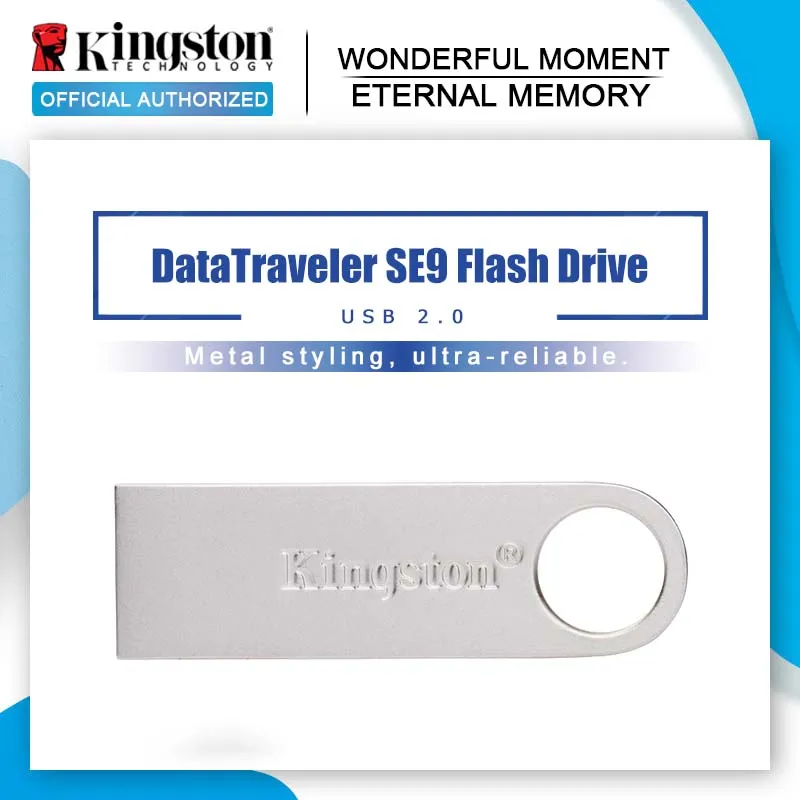 

100% Original Kingston mini USB 2.0 USB Flash Drive 32GB Pen Drives 16GB 8GB Metal Material DTSE9H Flash USB Stick PenDrives