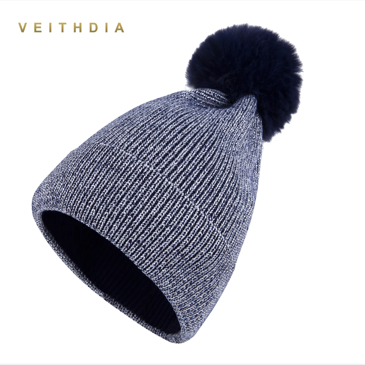 Новинка 2019 мягкая зимняя шапка VEITHDIA с помпоном для женщин модные однотонные