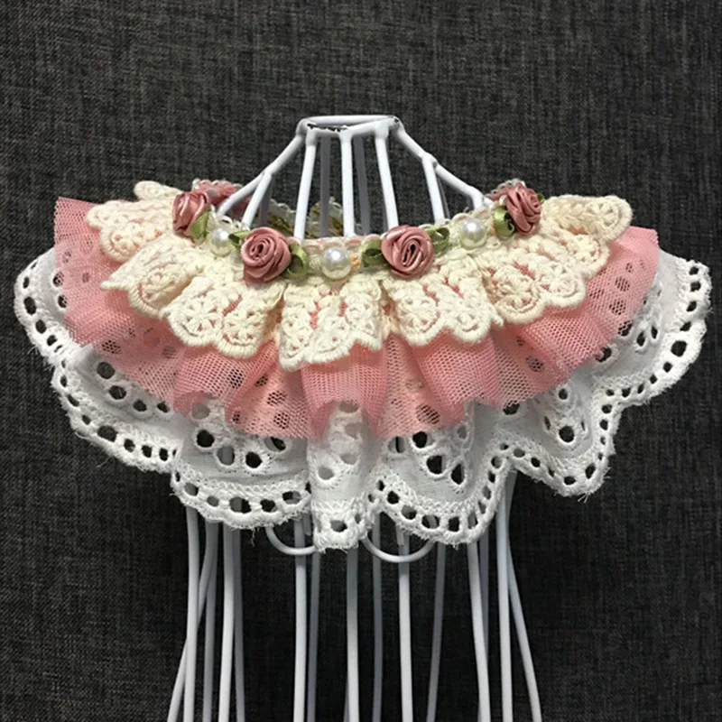 Новое поступление кружевные нагрудники для собак и кошек с цветами розы