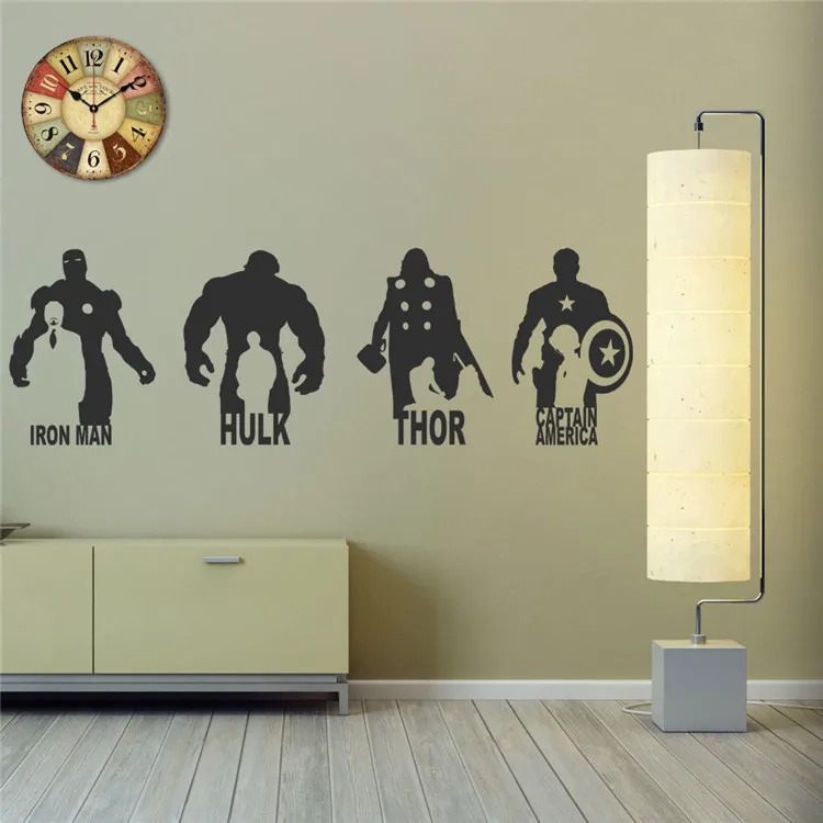 Виниловая настенная наклейка Мстители Железный человек Халк декор для комнаты