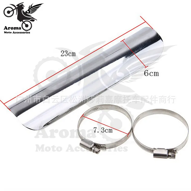 В наличии 2 цвета хромированный выхлопной тепловой экран для скутера мотоцикла