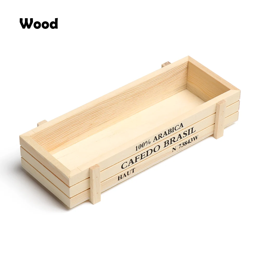 wood 1 шт. винтажный горшок для садового растения декоративные суккулентные деревянные коробки карликовые ящики прямоугольник Садоводство деревянный цветочный горшок - Цвет: wood