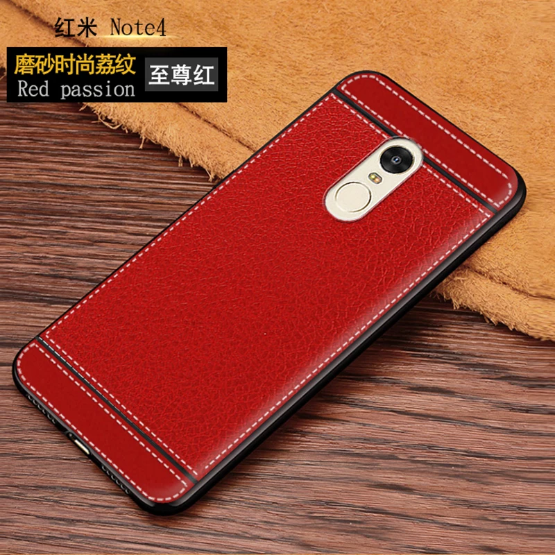 Личи зерна узор кожаное силиконовый чехол на Xiaomi redmi note 4 чехлы классический личи матовая Мягкие ТПУ силикон случаи ксяоми редми note 4x чехол случае Обложка ксаоми ксиоми сяоми редми ноте/ноут 4 бампер case