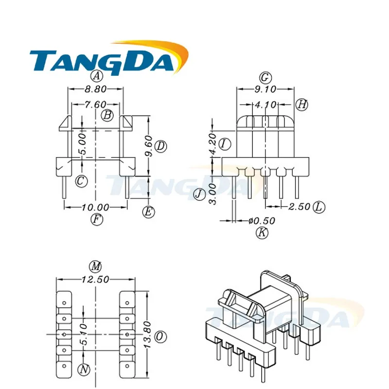Магнитный сердечник Tangda EF EF12.6 5 + pin 10P каркасный ферритовый силовой трансформатор