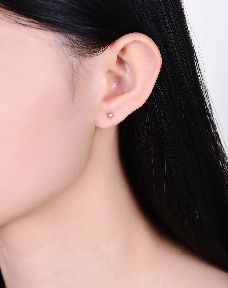 

ZOCAI Real 18K Rose Gold Earrings Stamped Au750 Stud Earrings E00992