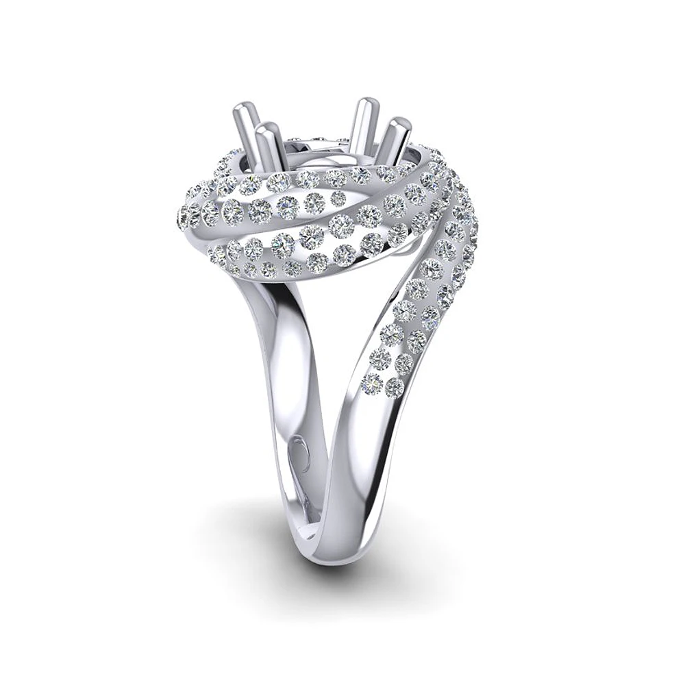Caimao дизайн 8,5 мм круглый 14 к белое золото 1.15ct натуральный полный разрез Алмазный кольцевая заклепка