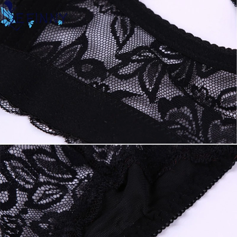 EFINNY Women Embroidery Lace Floral Deep V Gather Thin Push Up Padded Underwire Bras for Woman | Женская одежда