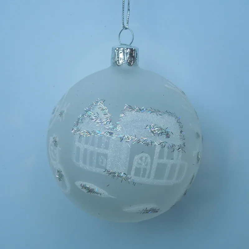 

12pcs/pack Diameter=8cm Hand Painting Glass Ball Christmas Day Decoration Glass Globe Festival Friend Gift Glass Ball