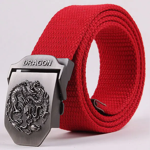 Style2 Red Новое поступление, мужской холщовый ремень с тигровой пряжкой, военный ремень, армейские тактические ремни для мужчин, высокое качество, мужской ремень - Цвет: Style2 Red