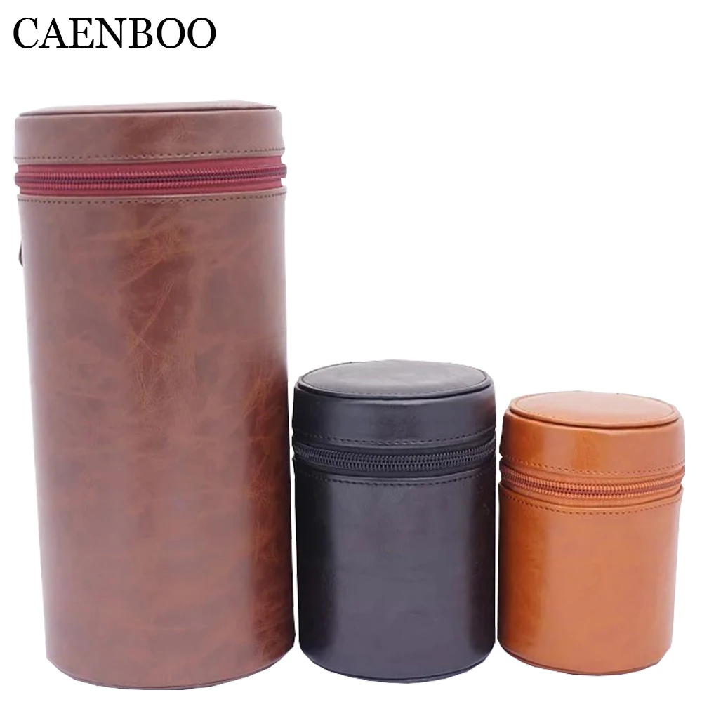 Чехол для объектива камеры CAENBOO из искусственной кожи в стиле ретро жесткий