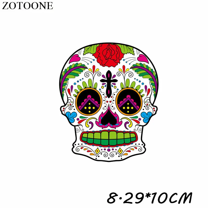Нашивки ZOTOONE для одежды с изображением сахара черепа термотрансферные нашивки