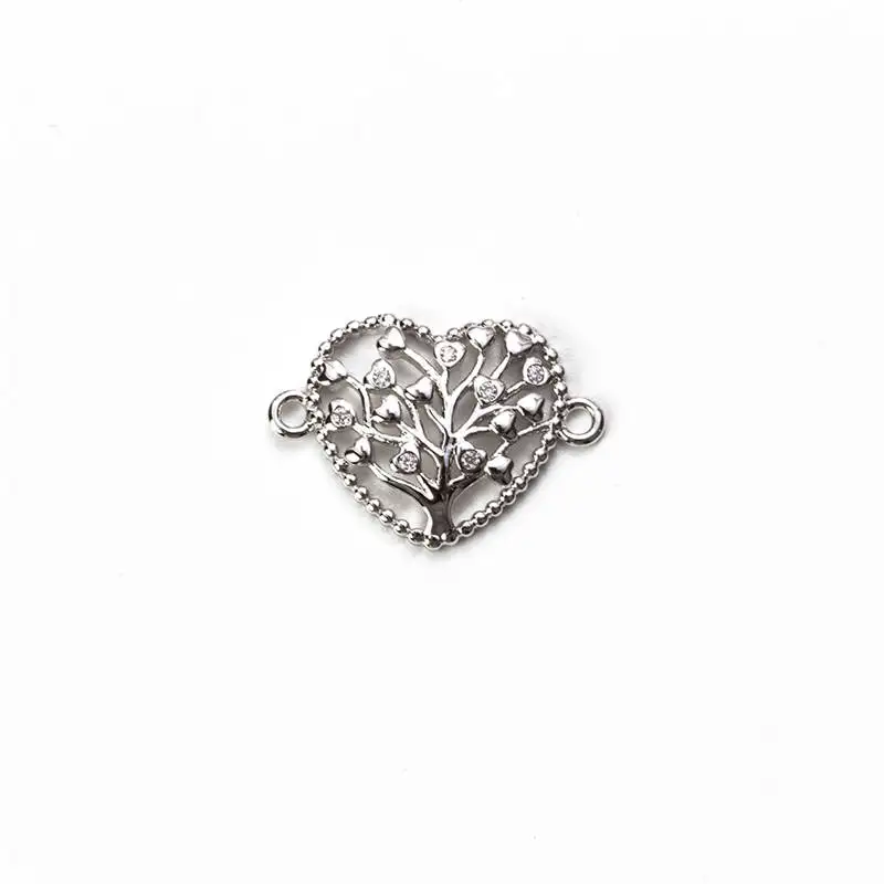 Yishan Heart Tree Charms Zircon Crystal Micro Copper Connector Bracelets Necklace Jewelry Findings EY5543 | Украшения и