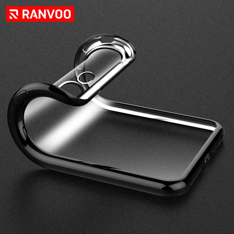 RANVOO чехол для iPhone X 7 8 plus плюс мягкая TPU прозрачный покрытие Сияющий Full Cover плюс| |