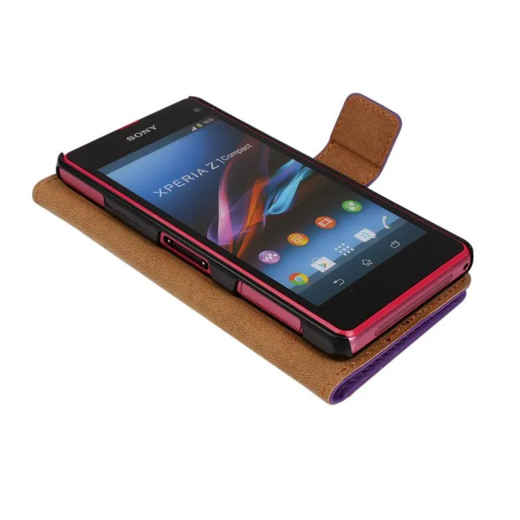 Чехол из натуральной кожи для sony Xperia Z1 Compact Z1 Mini M51w D5503 4,3 ''винтажный Роскошный чехол-книжка с подставкой SJ0793