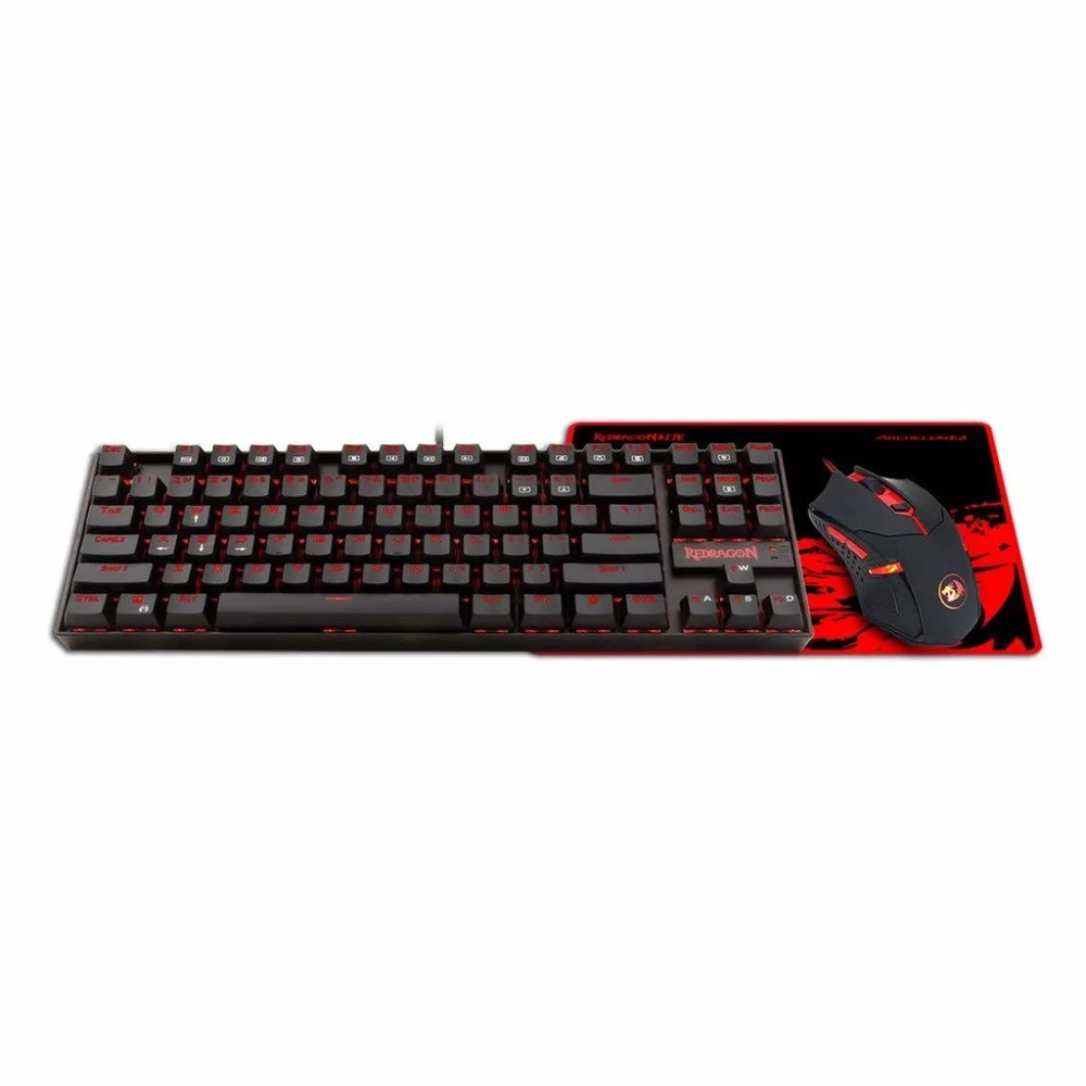 Redragon K552 BA Gaming Keyboard И Мышь коврик комбо светодиодный подсветкой Механическая