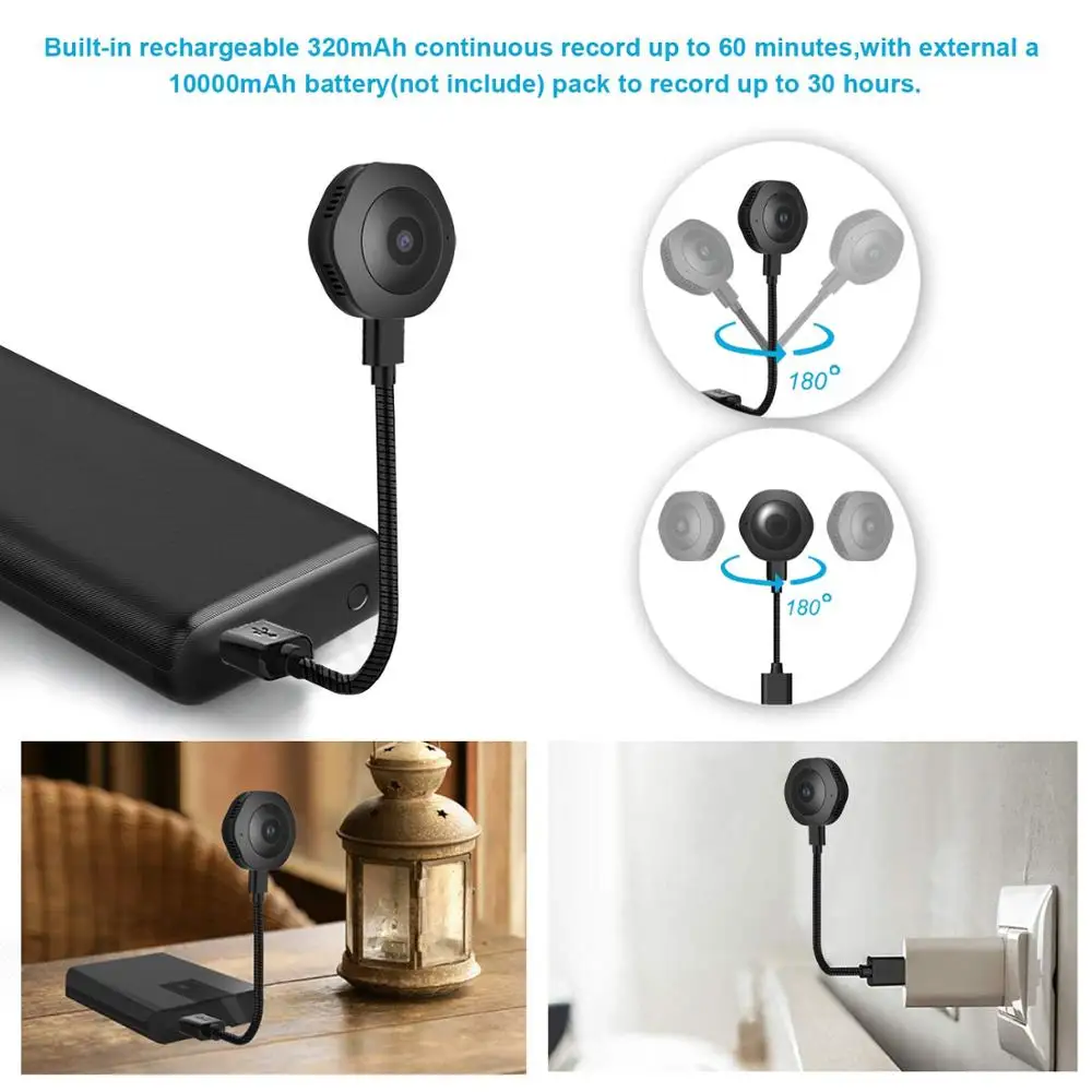 Mini WiFi Camera FHD 1080P Cameras Wireless Portable Boday Nanny Cam Indoor/Outdoor Security Small with Motion Detection/Night Vision |