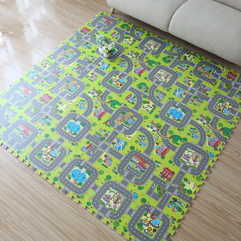 Головоломка малыша одноцветное Упражнение играть Коврики EVA пены маленьких