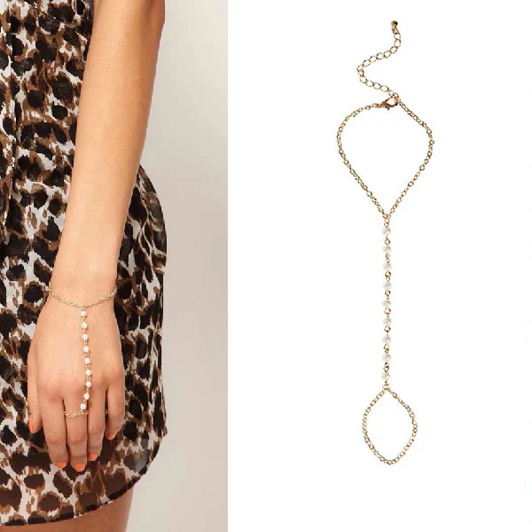 Лидер продаж дамский браслет JAVRICK подчиненная цепочка жгут для пальцев золотая