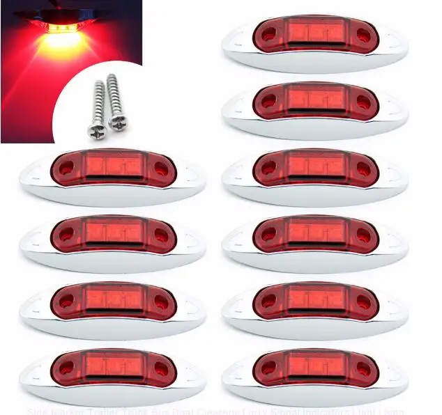 10X красный 3 Led габаритный боковой грузовик прицеп Ван светильник форма рыбы 12V шоу