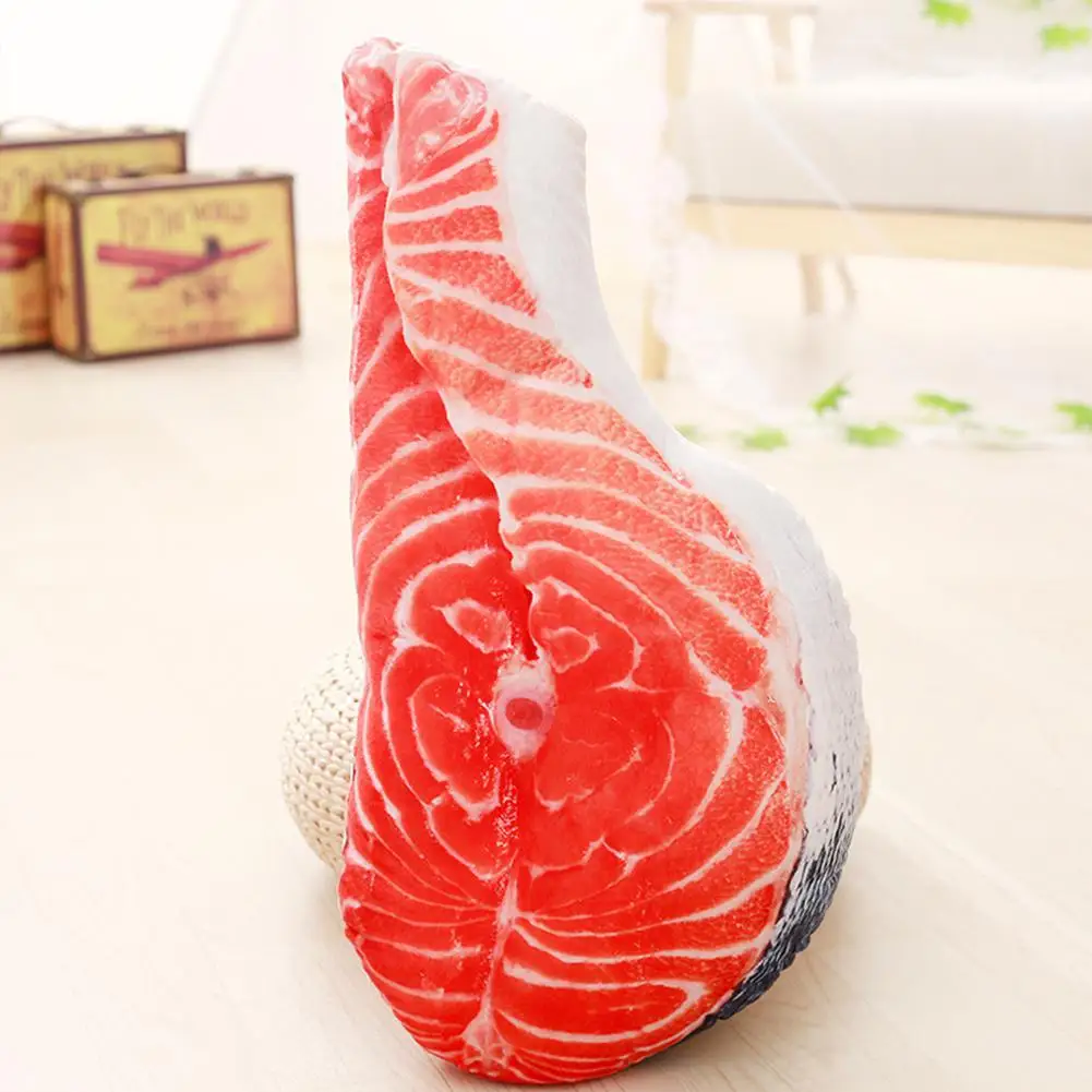 Ham shaped salmon Имитация еды, плюшевая подушка, забавная игрушка для офиса, домашний декор, забавный подарок на день рождения, плюшевая подушка - Цвет: Ham shaped salmon