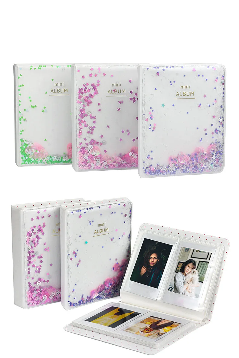 64 кармана 3 дюйма мини пленки, фото альбом зыбучие пески бусины для Fujifilm Instax Mini 9 8 7s 90 70 25 камера имя держатель для карт