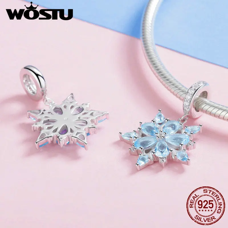 Бусы-подвески WOSTU из серебра 925 пробы для браслета рождественского подарка |
