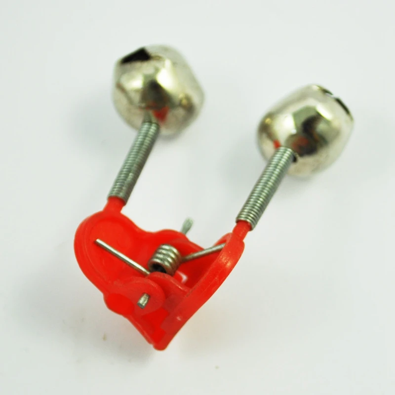20 Pcs Fishing Rod Alarm Dual Alert Bells Red Silver Tone | Спорт и развлечения