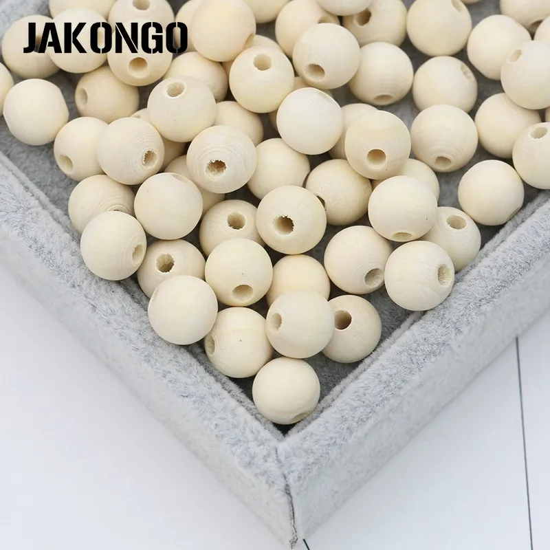 JAKONGO круглые шарики деревянные бусины разделители свободные для изготовления