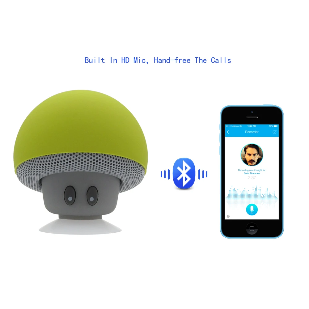 Портативный динамик беспроводной Bluetooth Гриб с микрофоном мини для компьютера