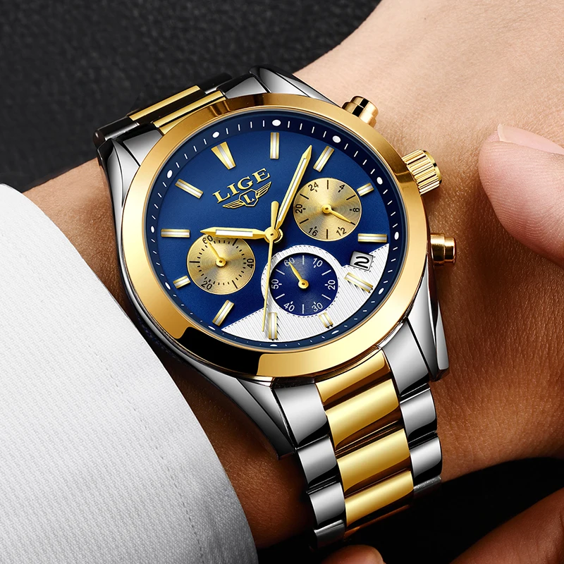 2018 Новый Для мужчин часы лучший бренд класса люкс Бизнес Водонепроницаемый