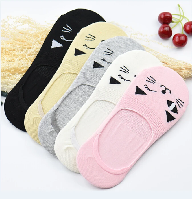 Носки женские хлопковые мягкие милые с животными 5 пар аксессуары для косплея